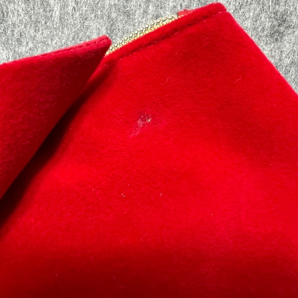 Victoria's Secret Velvet Bow Clutch Wristlet Glam Makeup Bag Red - Picture 6 of 13